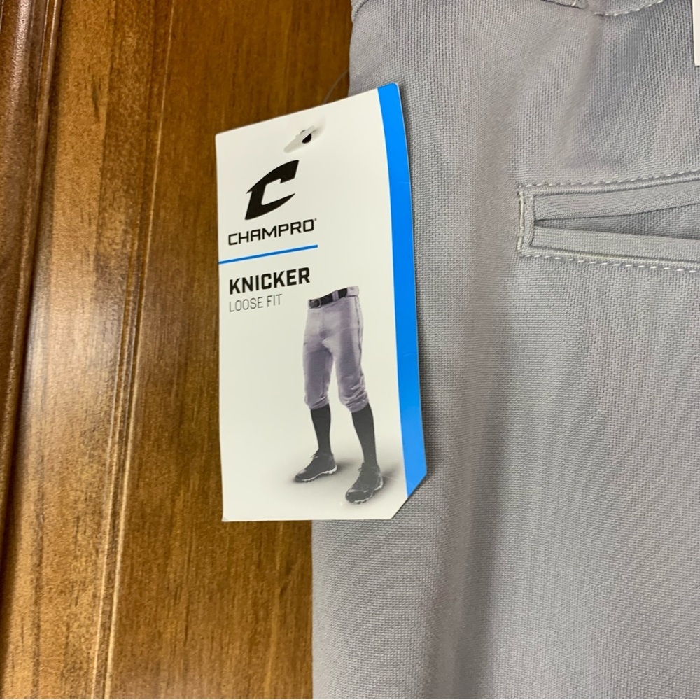 NWT Men’s Adult 2XL Champro Knicker Loose Fit Grey Baseball pants - Picture 6 of 9